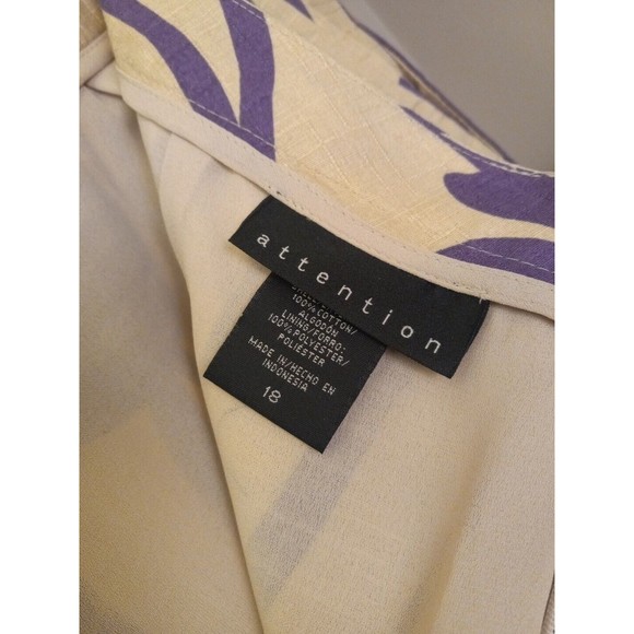 Attention Women's Beige/purple Floral‎ Straight Lined Short Skirt Size 18 - Picture 6 of 9